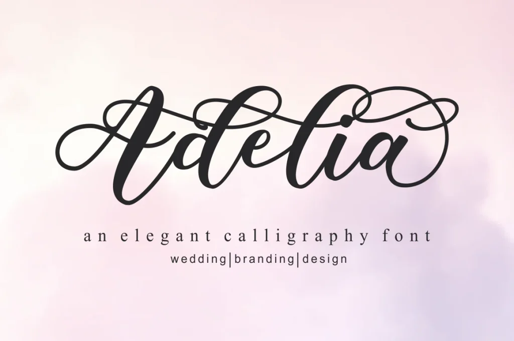 Adelia original font preview by Raffa Creative