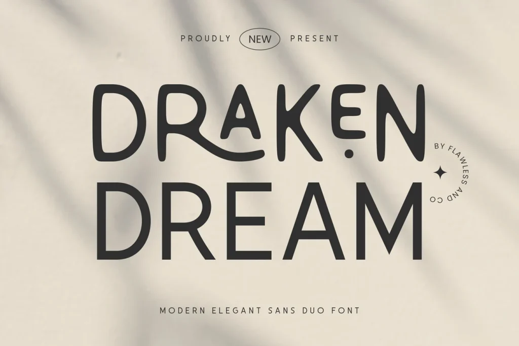 Draken Dream original font preview by Flawless And Co
