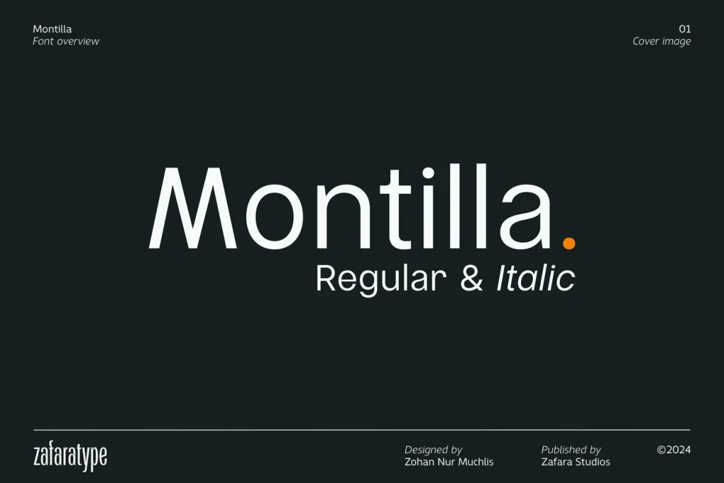 Montilla original font preview by Zafara Studios