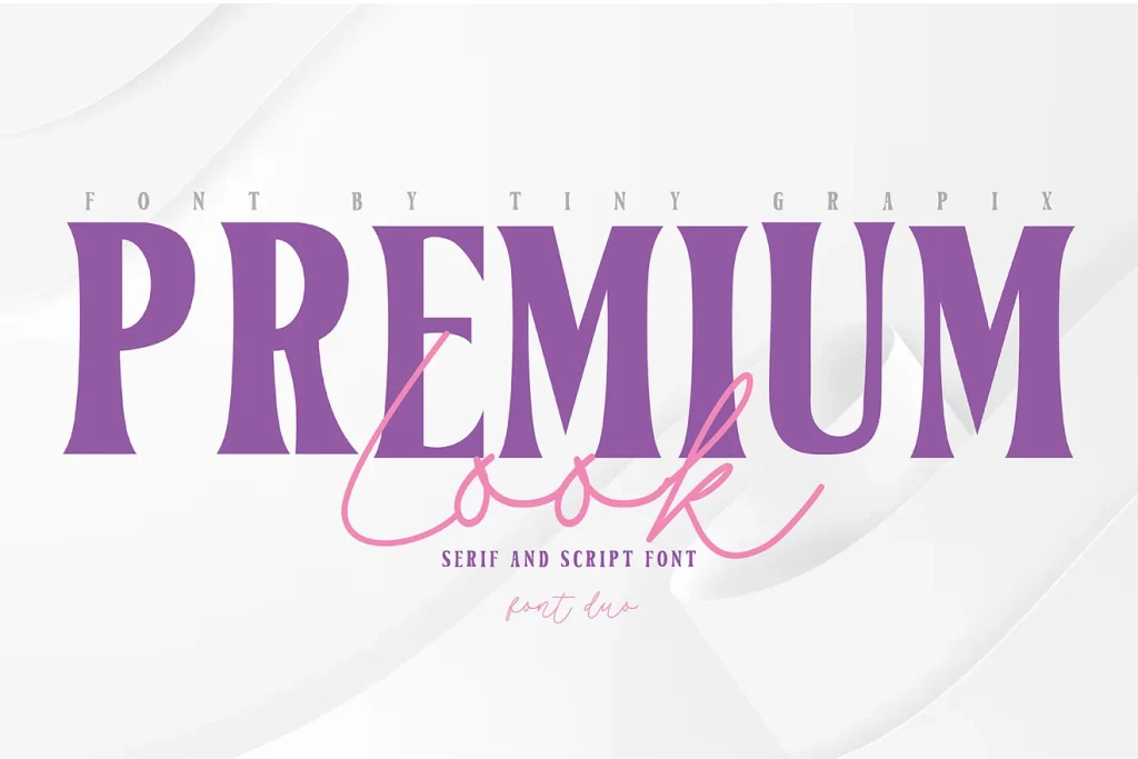 Premium Look Duo original font preview by TINY GRAPHIX